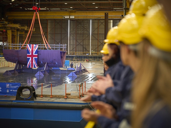 Colocan la quilla del RFA Resurgent, primer buque de apoyo sólido de la Royal Fleet Auxiliary